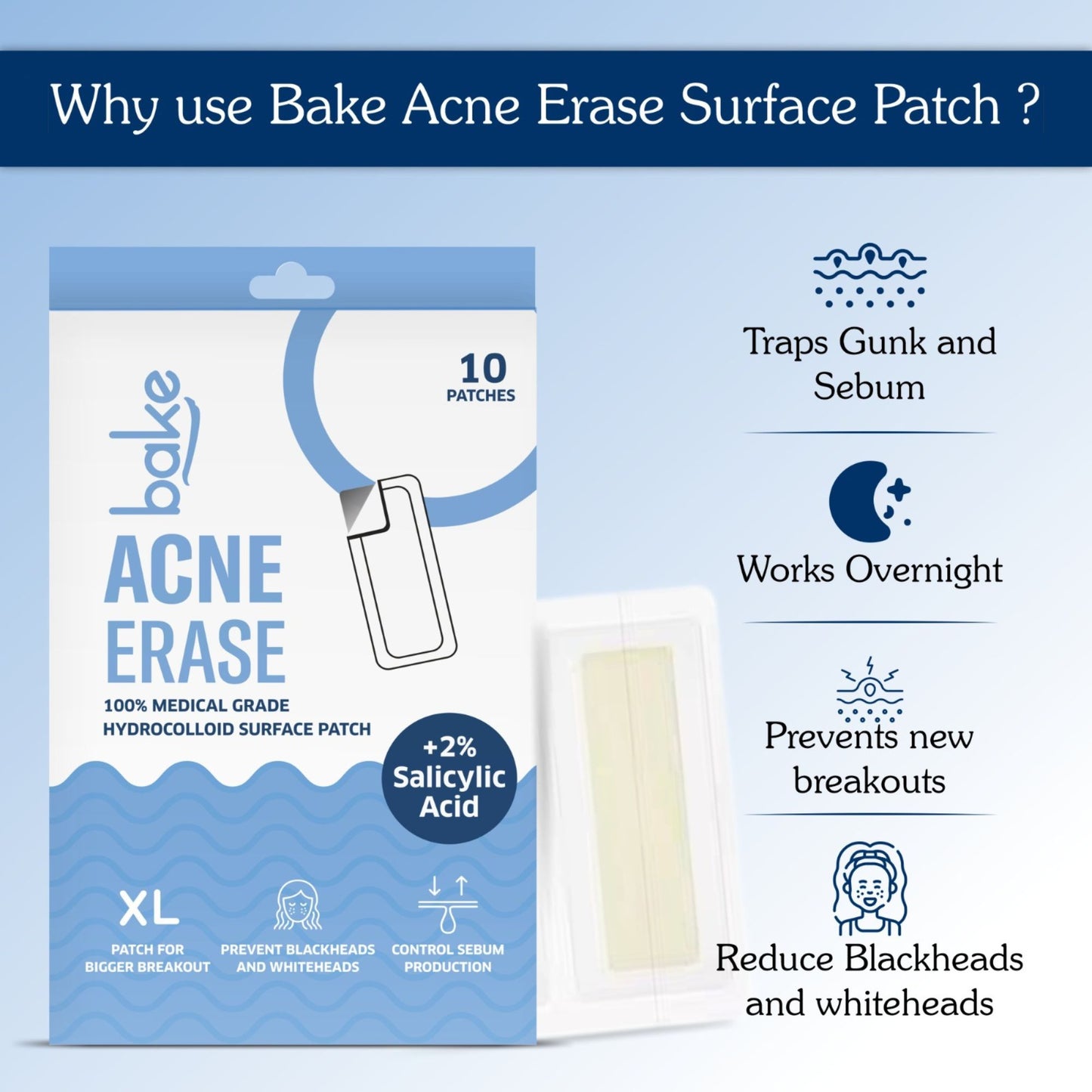 Acne Erase XL Pimple Patches - 10 Strips