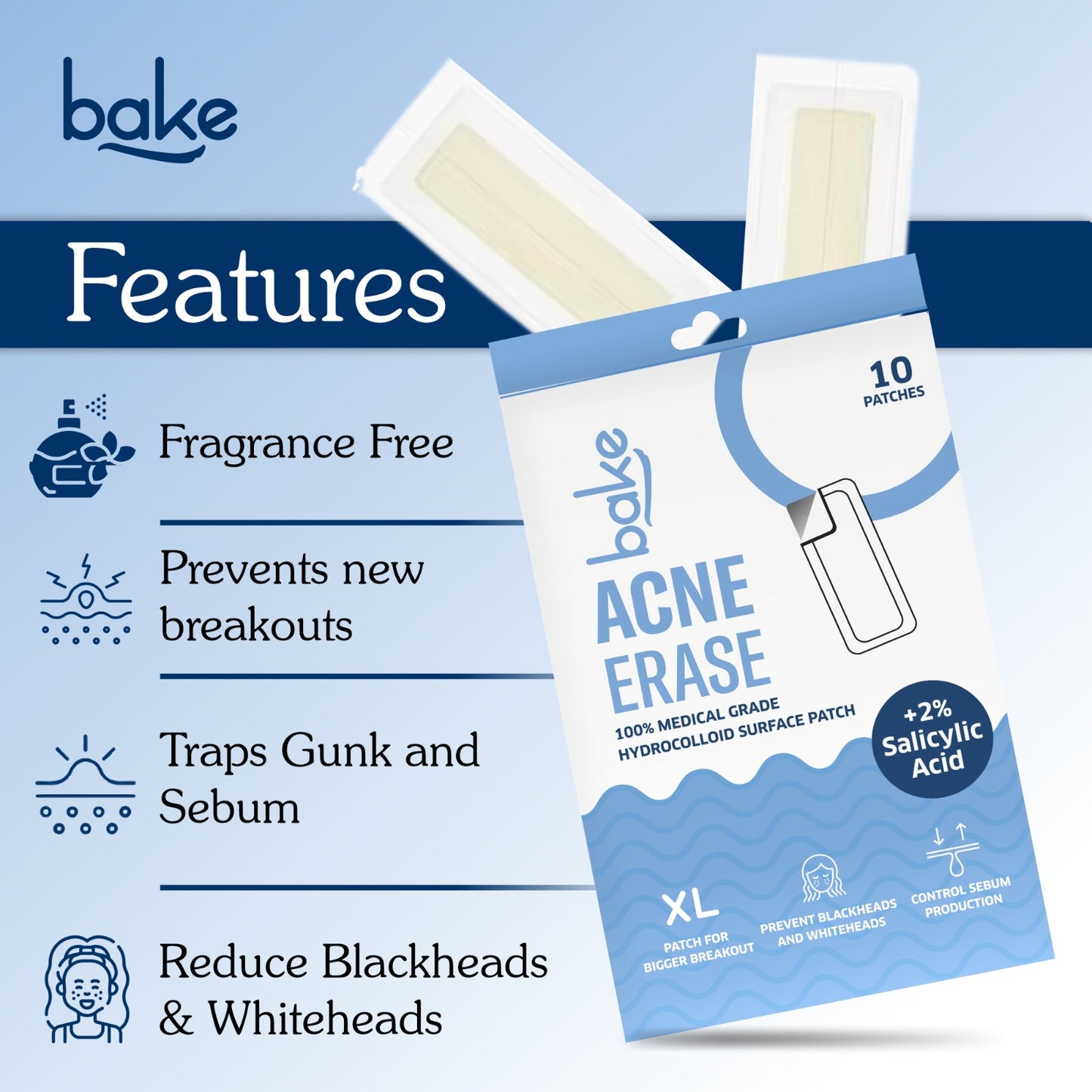 Acne Erase XL Pimple Patches - 10 Strips