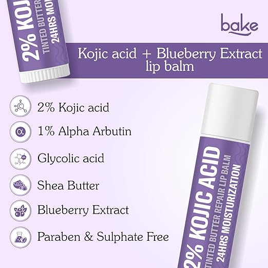 2% Kojic Acid Tinted Butter Brightening Lip Balm with 1% Alpha Arbutin & Glycolic Acid