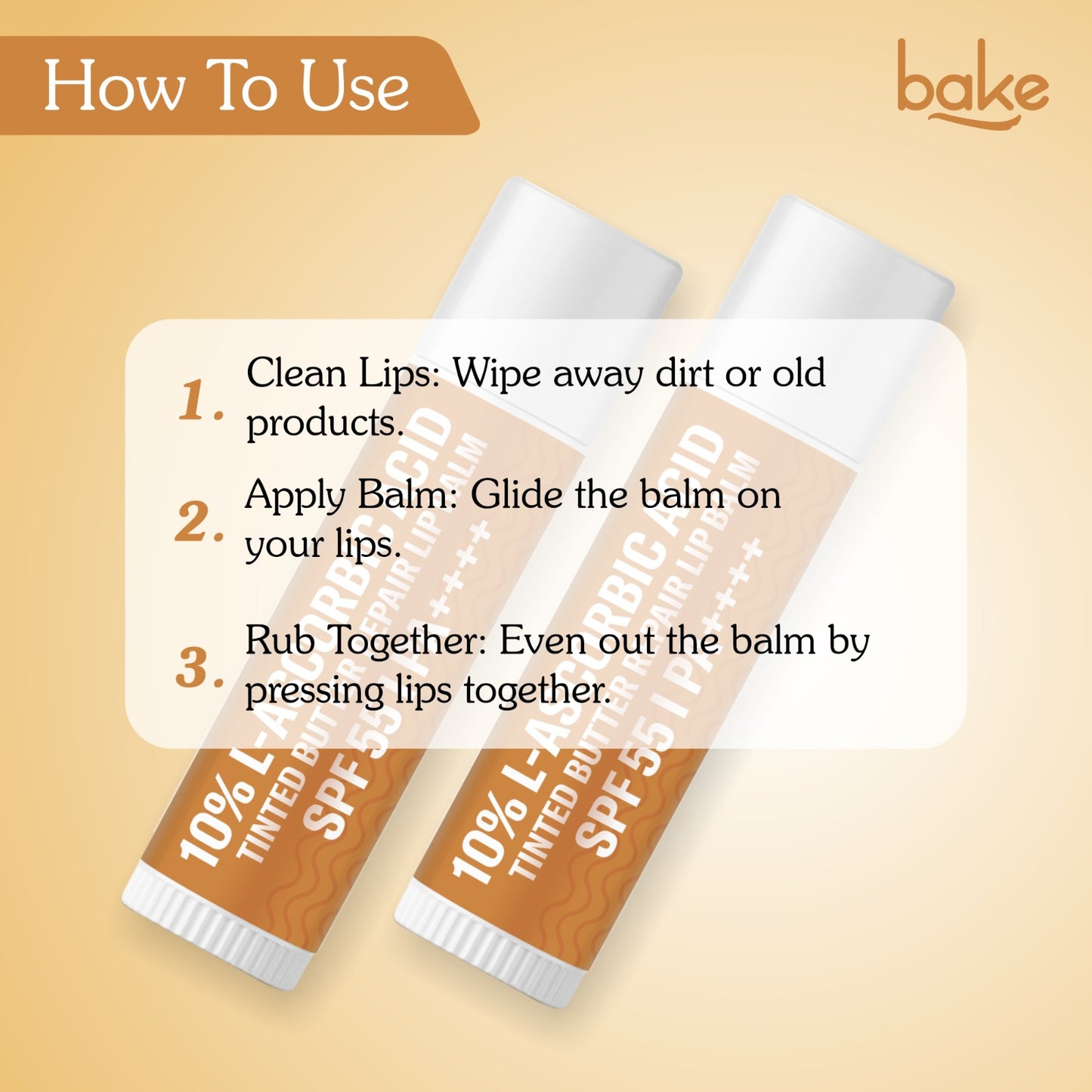 10% L-Ascorbic Acid Tinted Butter Brightening Lip Balm SPF 55 PA++++ with Hyaluronic Acid