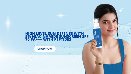 High Level Sun Defense with  5% Niacinamide Sunscreen SPF 70 PA+++ with Peptides