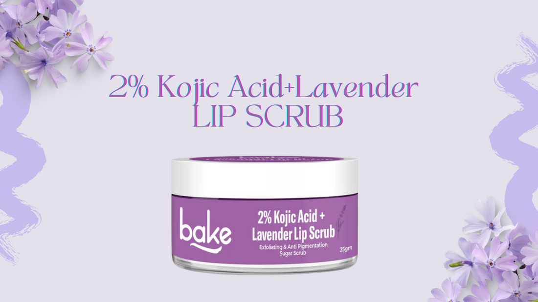 Achieve Naturally Bright and Smooth Lips with BAKE 2% Kojic Acid Lavender Lip Scrub