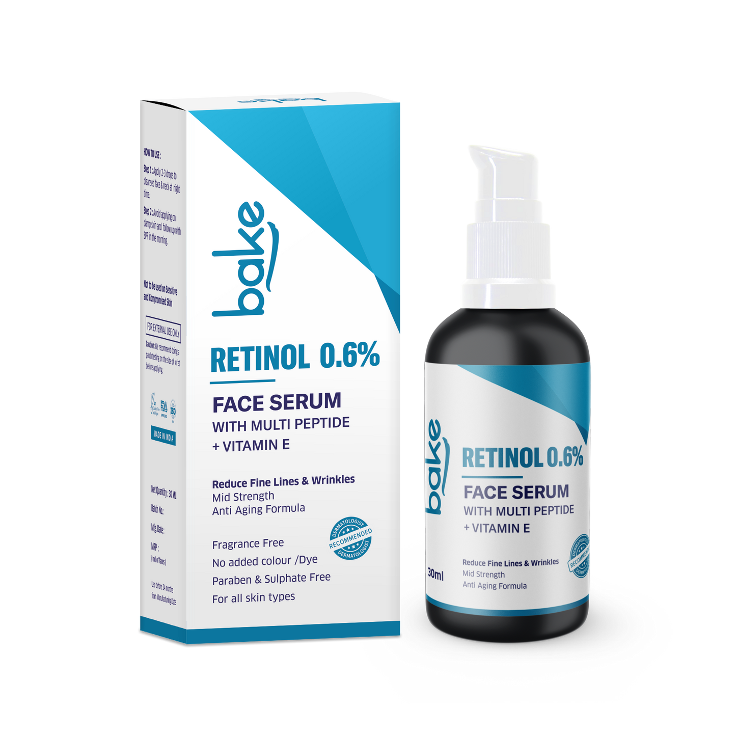 0.6% Retinol Face Serum with Multi peptides - Mid Strength