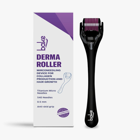 BAKE Derma Roller 0.5mm for Hair Growth with 540 Titanium Alloy Needles