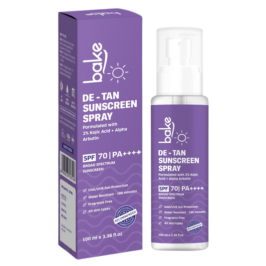 De-tan Waterproof Sunscreen Spray SPF 70 PA+++ with 2% Kojic Acid