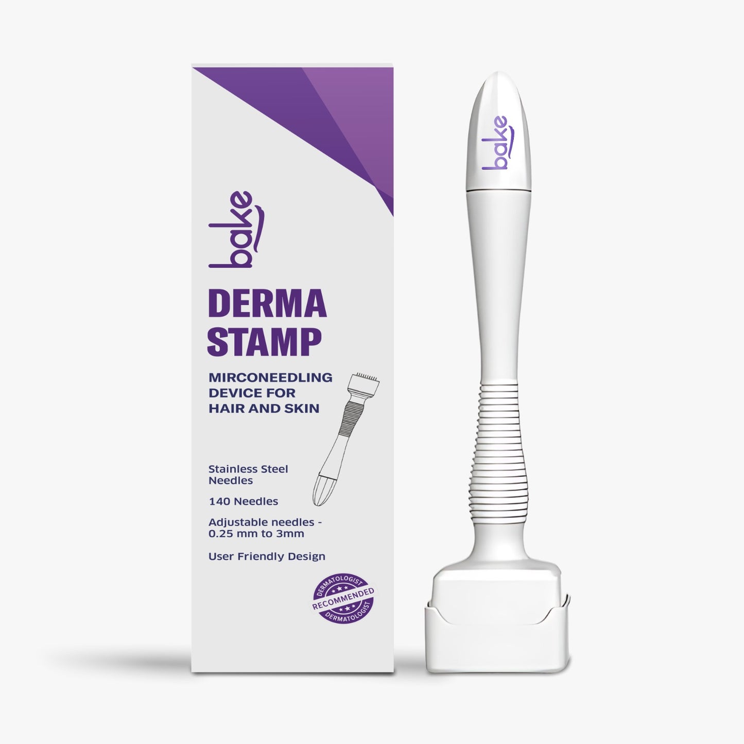 Derma Stamp with Stainless Steel Adjustable Needles 0.25mm to 3mm | 140 Microneedling Stamp