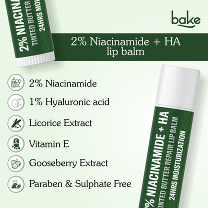 2% Niacinamide + Hyaluronic Acid Tinted Butter Brightening Lip Balm For Dark & Pigmented Lips