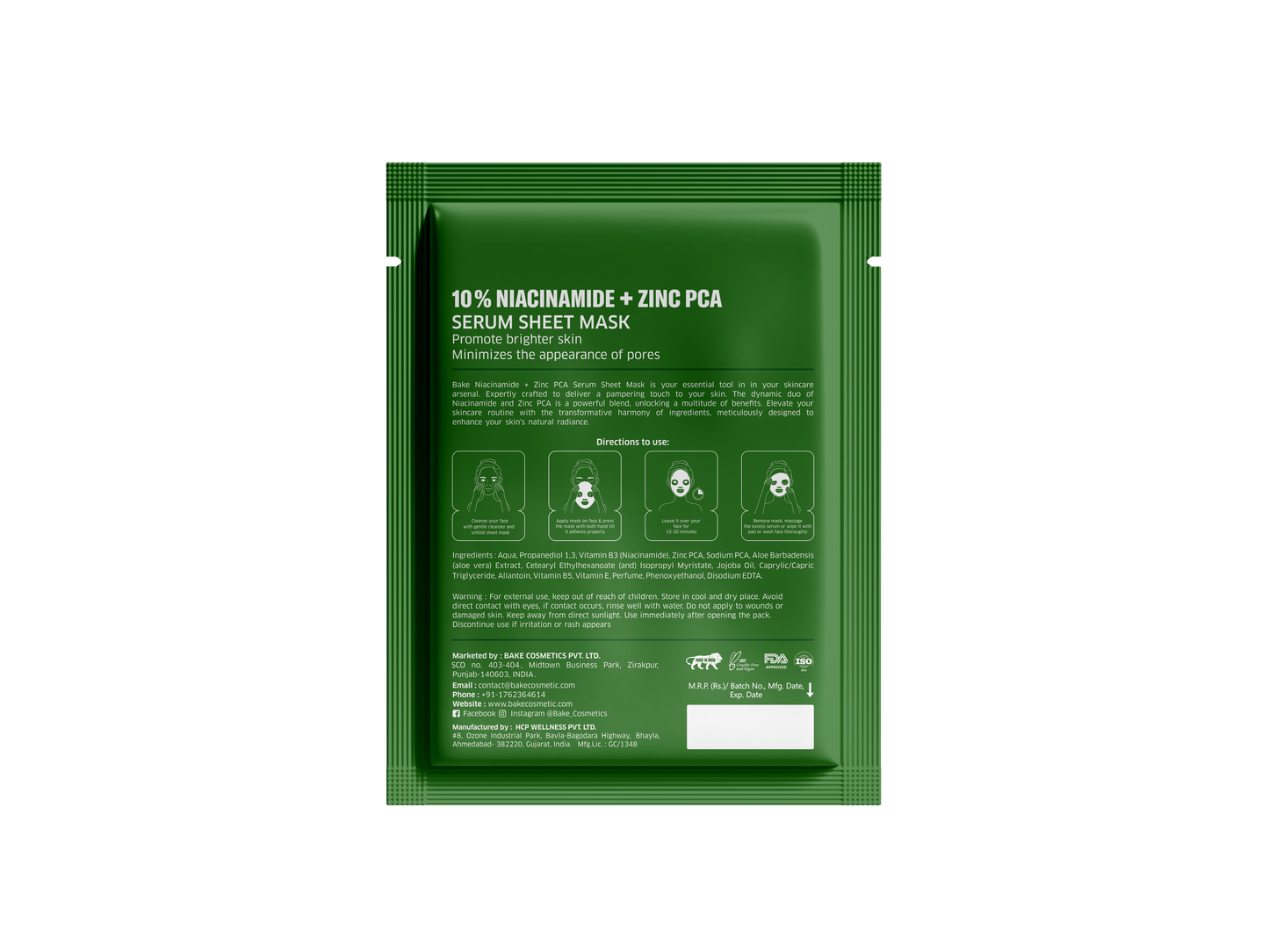 10% Niacinamide + Zinc PCA Serum Sheet Mask