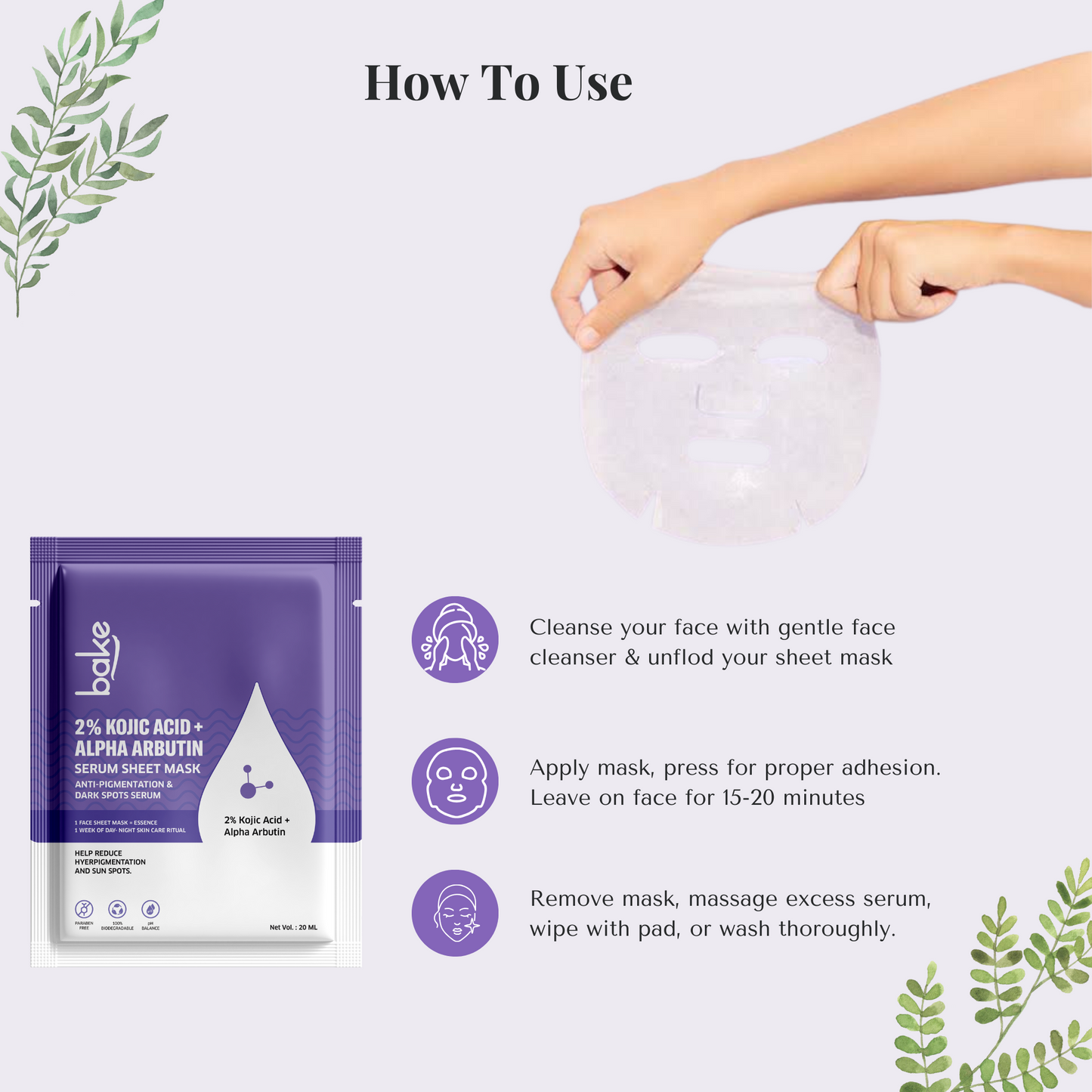 2% Kojic Acid + Alpha Arbutin Serum Sheet Mask