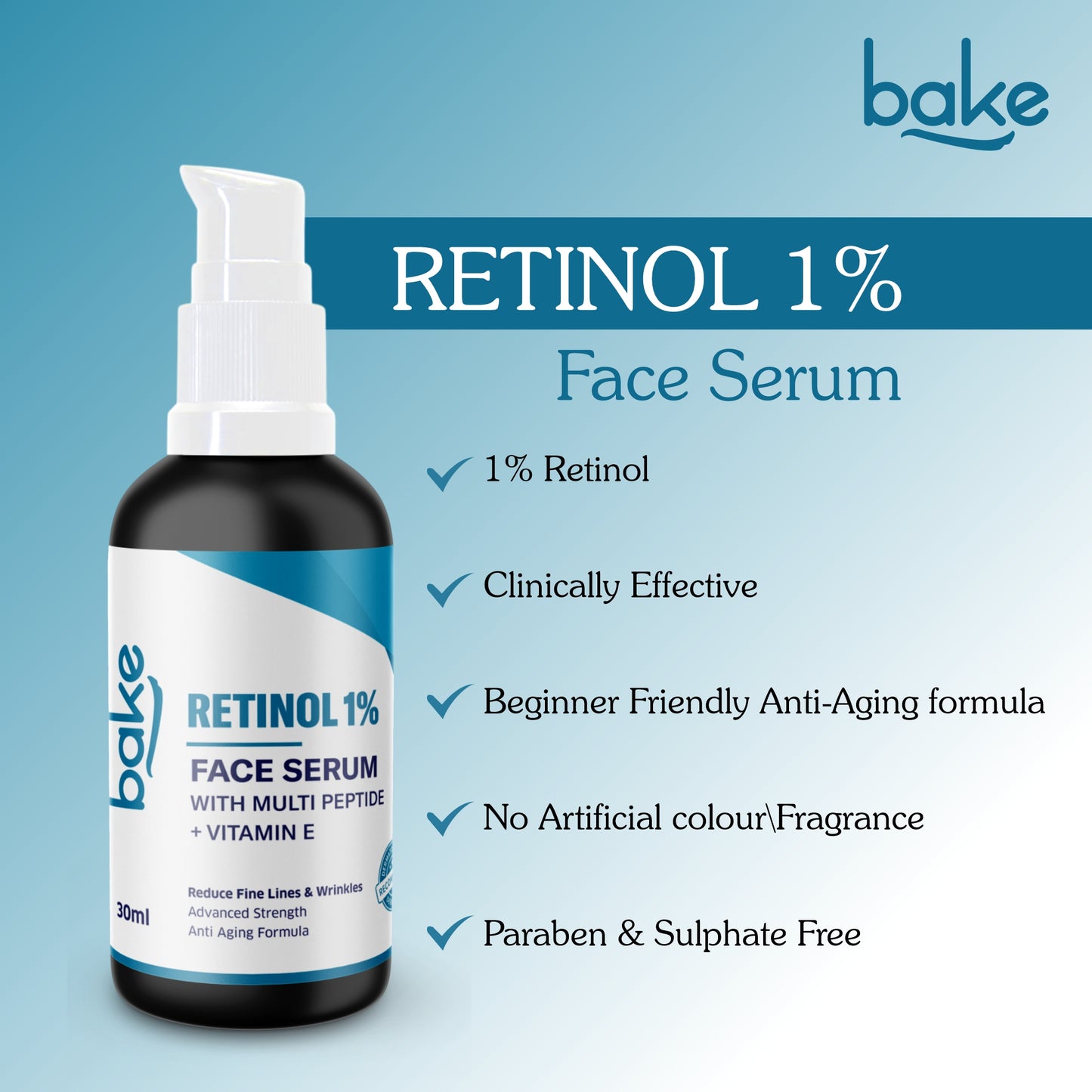 1% Retinol Face Serum with Multi peptides - Advanced Strength