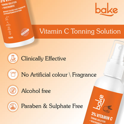 3% Vitamin C Toner with Niacinamide For Pigmentation, Dark Spots & Circles & Skin Brightening