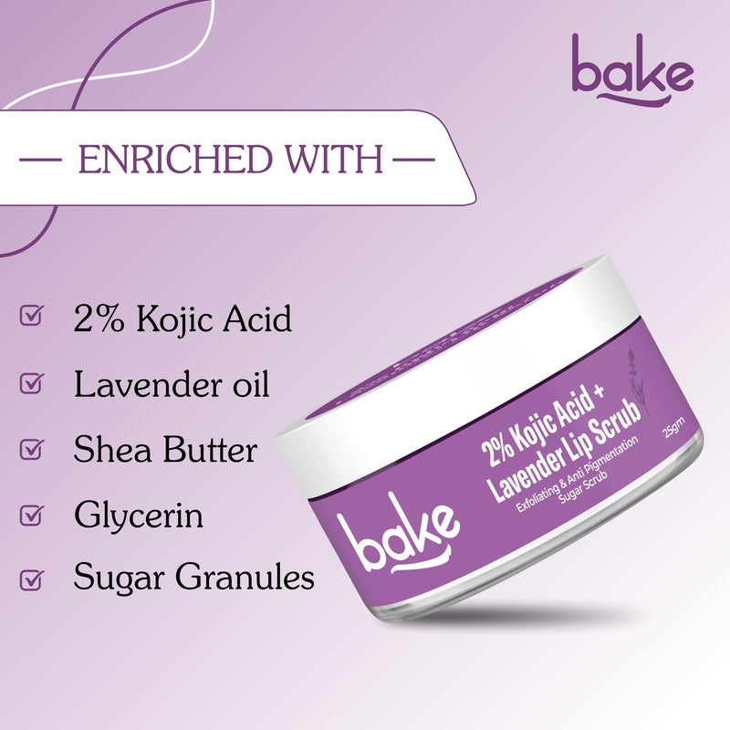 2% Kojic Acid Lavender Lip Scrub