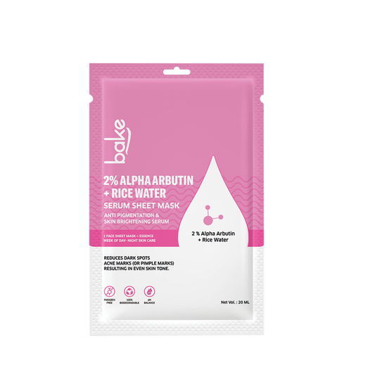 2% Alpha Arbutin Sheet Mask for Glowing Skin, Dark Spots & Pigmentation