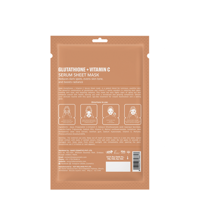 L-Glutathione Sheet Mask for Glowing Skin with Vitamin C for Instant Glow & Bright Skin