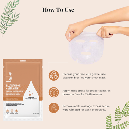 L-Glutathione Sheet Mask for Glowing Skin with Vitamin C for Instant Glow & Bright Skin