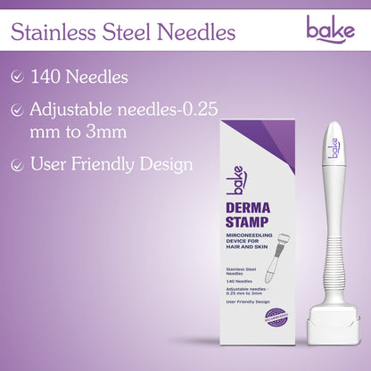 Derma Stamp with Stainless Steel Adjustable Needles 0.25mm to 3mm | 140 Microneedling Stamp