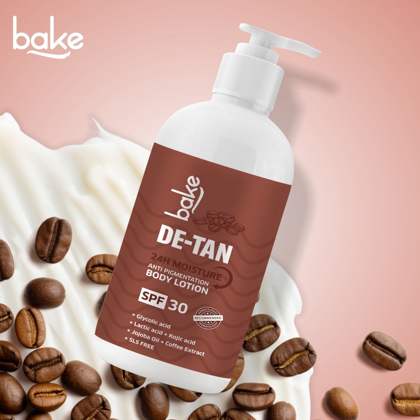 De-Tan Anti Pigmentation Coffee Body Lotion with Kojic Acid, Glycolic Acid, Lactic Acid for Dark Spots, Pigmentation & Tan Removal