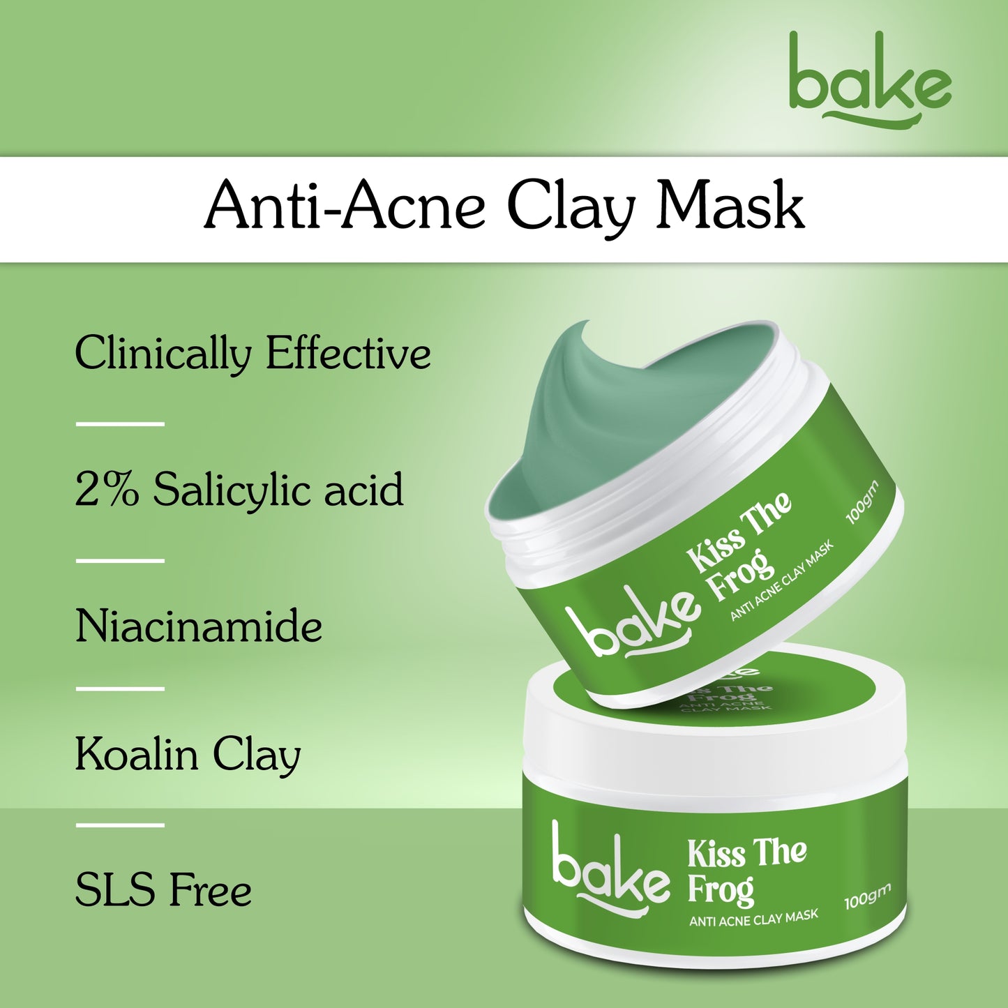 Anti Acne Clay Mask with 2% Salicylic Acid & Niacinamide