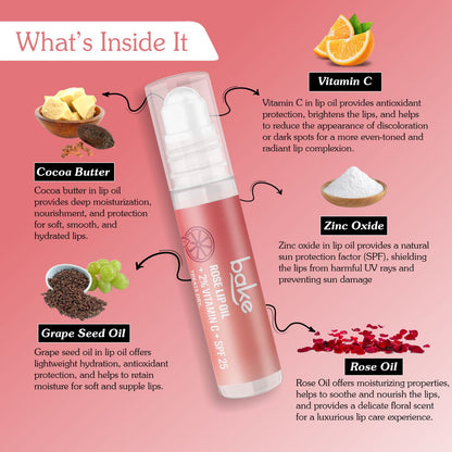 2% VITAMIN C ROSE LIP OIL WITH SPF 25