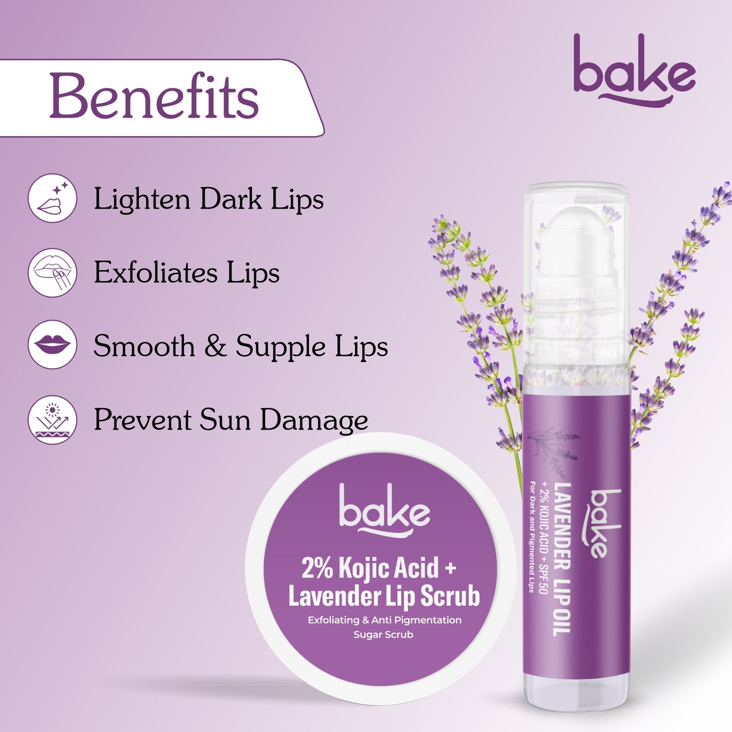 Kojic Acid Lavender Lip Kit